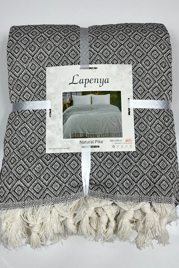 Natural Pike Bedspread - King Size 240x260cm, 85% Cotton