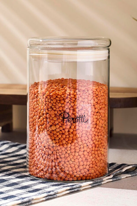 Borosilicate Glass Storage Jar - 850ml Capacity with Lid