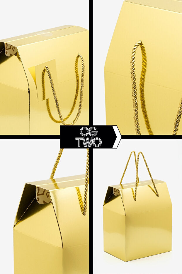 Portable Gold Gift Box & Bag - Special Design 24x14x20cm