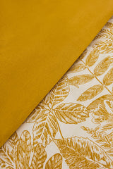 Orla 100% Cotton Double Duvet Cover Set - Yellow Pattern