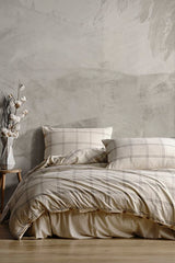 100% Cotton Plaid Duvet Cover Set - Double 200x220cm