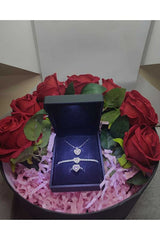 Red Rose & Heart Jewelry Gift Set with Teddy Bear & Chocolate