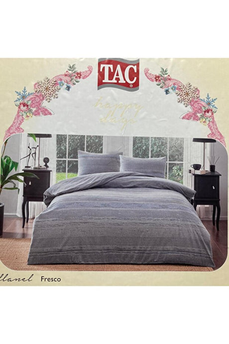 Double Flannel Duvet Cover Set - Fresco Grey 100% Cotton