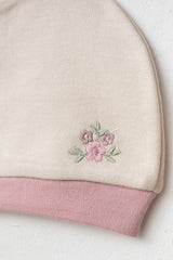 Pasgeboren baby kraampakket met geborduurde bloemen - 0-3 maanden