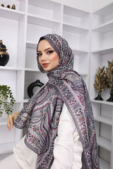 Soft Silk Cotton Blend Retro Pattern Shawl