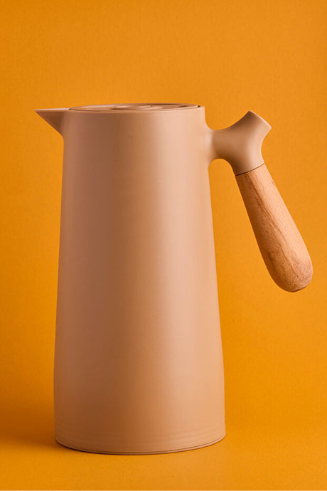 Nordic Style Vacuum Thermos with Wooden Handle - 1000ml