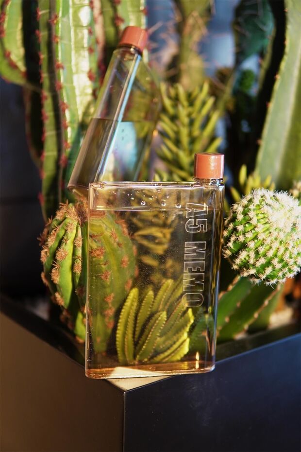 A6 Memo 350ml Flat Water Bottle - Motivational & Portable