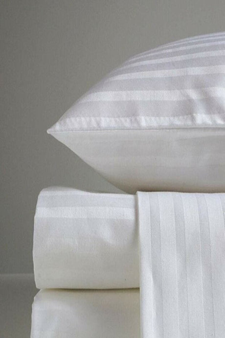 Luxury Hotel Type Striped Cotton Sateen Duvet Cover Set - 180x200 cm