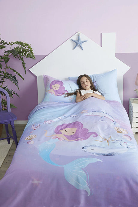 Sereia Mermaid Single Fitted Duvet Cover Set - 160x220 cm