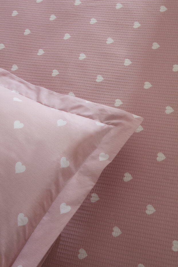 Amour 100% Cotton Double Pique Bedding Set - Pink