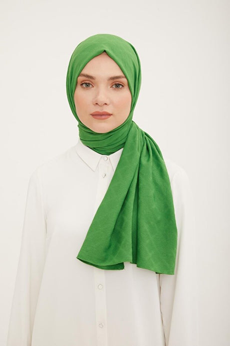 Baklava Pattern Cotton-Feel Jazz Shawl - Pistachio Green