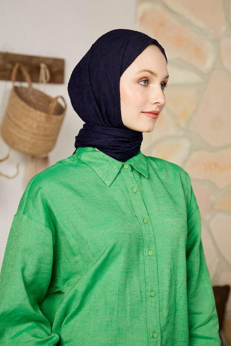 Bamboo Navy Shawl - Wrinkle-Free & Lightweight