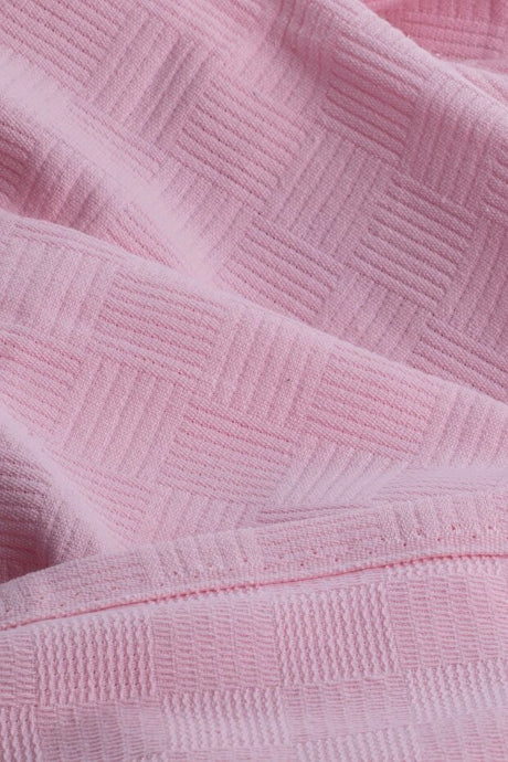 100% Cotton Checkered Single Pique Blanket - 160x230 cm