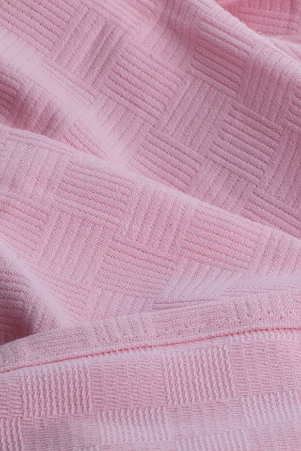 100% Cotton Checkered Single Pique Blanket - 160x230 cm
