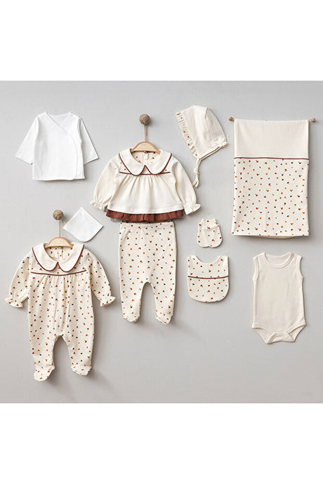 Newborn Baby Girl 10-Piece Cotton Hospital Exit Set - 0-3 Months