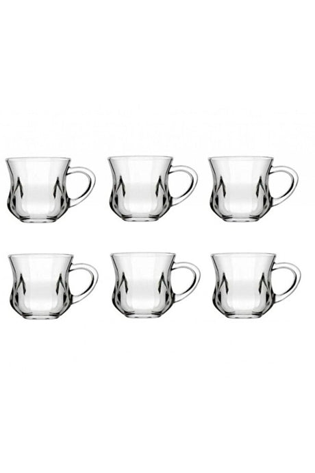 Pasabahce Professional Turkish Tea Glasses with Handles - 140ml 6-Piece Set