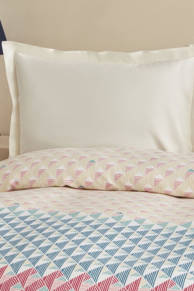 Dace 100% Cotton Double Bed Pike - Multicolor Geometric, 200x220 cm