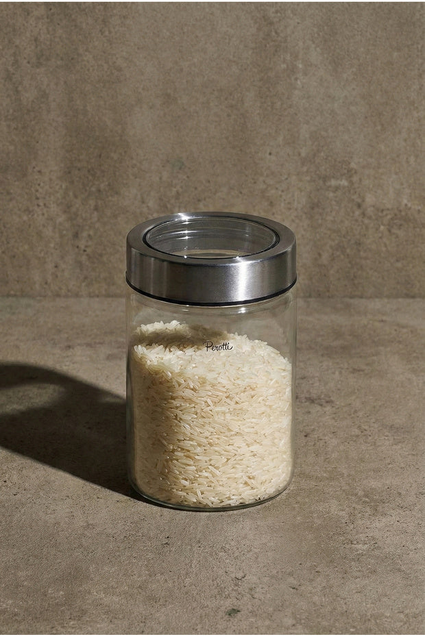 900ml Borosilicate Glass Storage Jar with Stainless Steel Lid