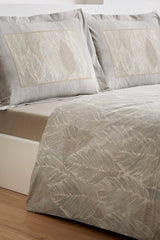 Gold Leaf Double Duvet Cover Set - 100% Cotton, 200x220 cm