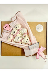Pink Teddy Bear Bouquet - 6 Plush Bears, 40cm