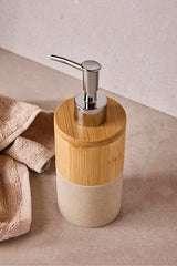 Stone Line Bamboo Liquid Soap Dispenser - Modern Bathroom Decor