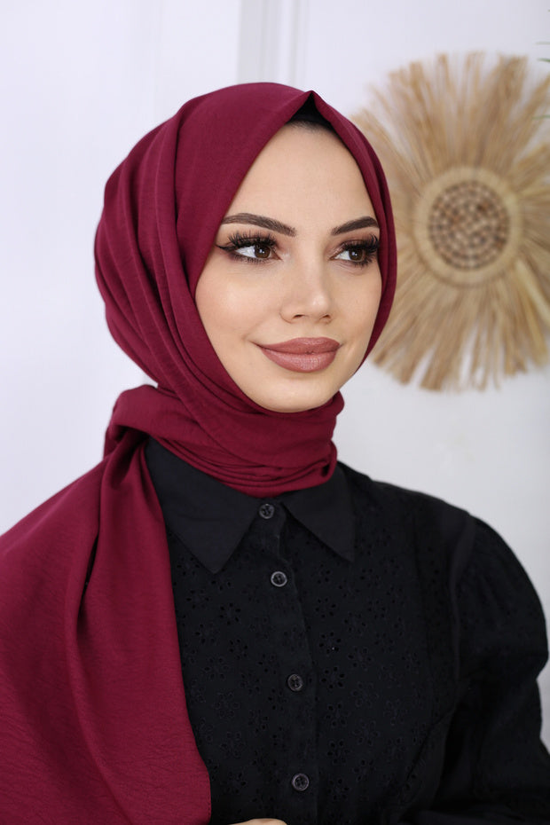 Soft Cotton Jazz Shawl - Burgundy