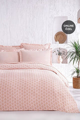 Naomi Single Ranforce Pique Bedding Set - Powder Pink, 3-Piece