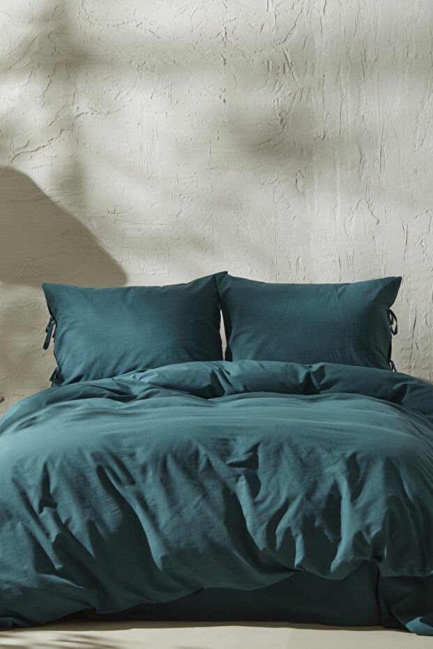 4 Element Double Duvet Cover Set - Petrol, 100% Cotton
