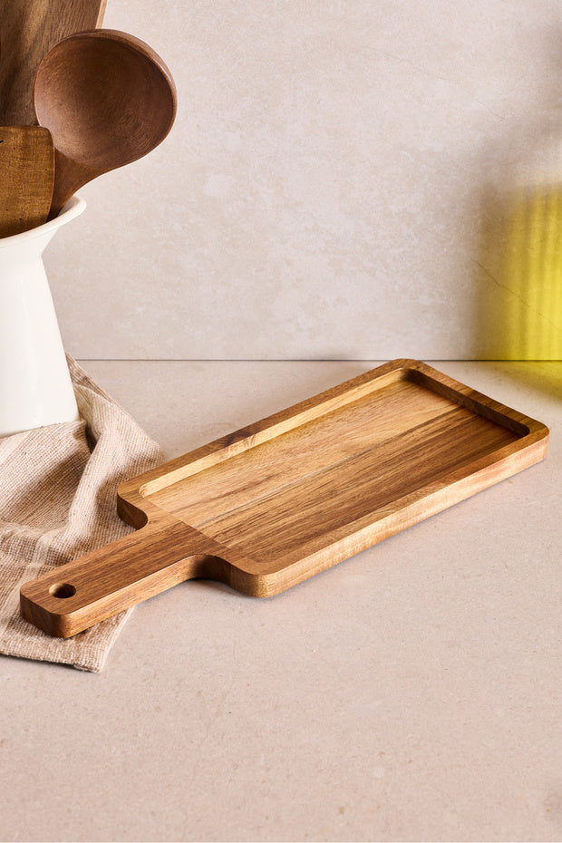 Acacia Wood Serving Board - 37x13 cm Elegant Display Tray