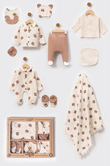 Baby Muslin Bear Print 10-Piece Newborn Hospital Exit Set