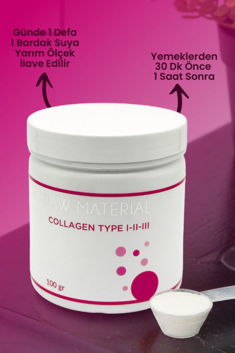 Collagen Powder Type I-II-III - 100g Hydrolyzed Peptides