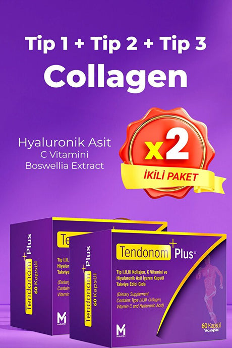 Type 1-2-3 Collagen + Hyaluronic Acid 60 Capsules x 2 Pack
