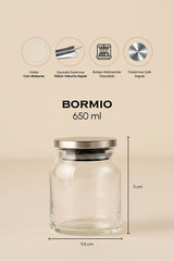 650ml Glass Storage Jar with Metal Lid for Kitchen & Pantry