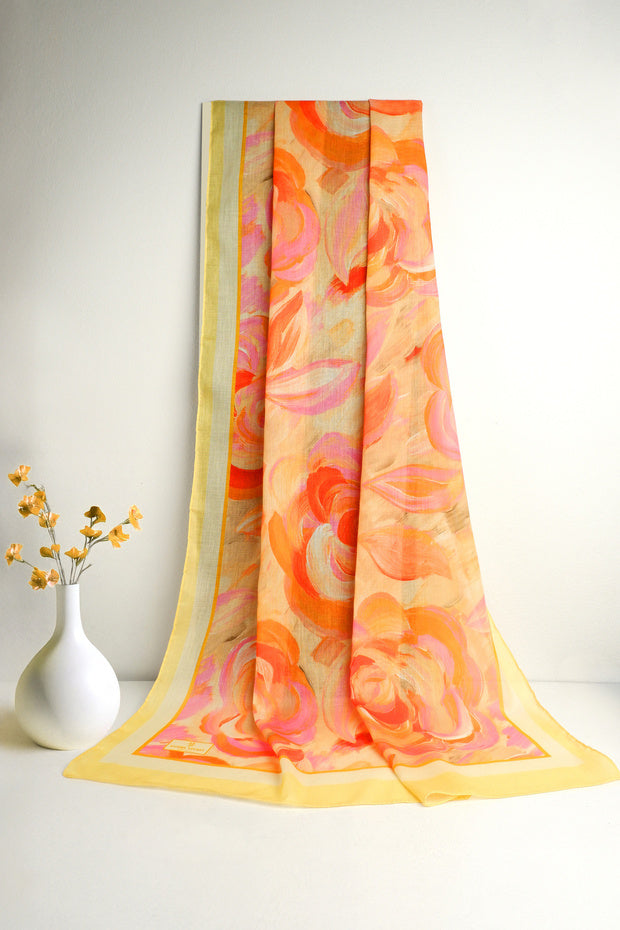 Rose Weiche Baumwollschal - Elegantes Florales Design