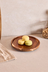 Rotating Acacia Wood Serving Plate - 20 cm Diameter