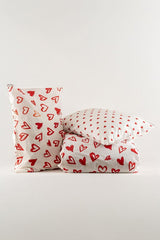 Lover Single Duvet Cover Set - 100% Cotton Hearts