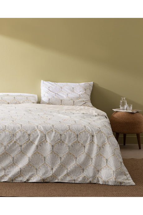 Kerman Double Size Duvet Cover Set - Beige/Grey