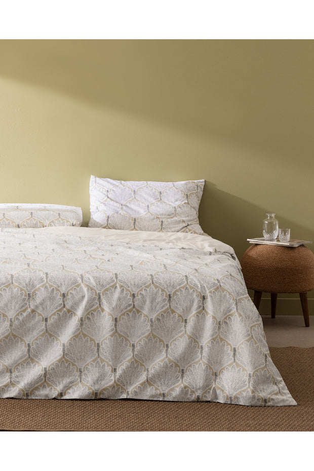 Kerman Double Size Duvet Cover Set - Beige/Grey