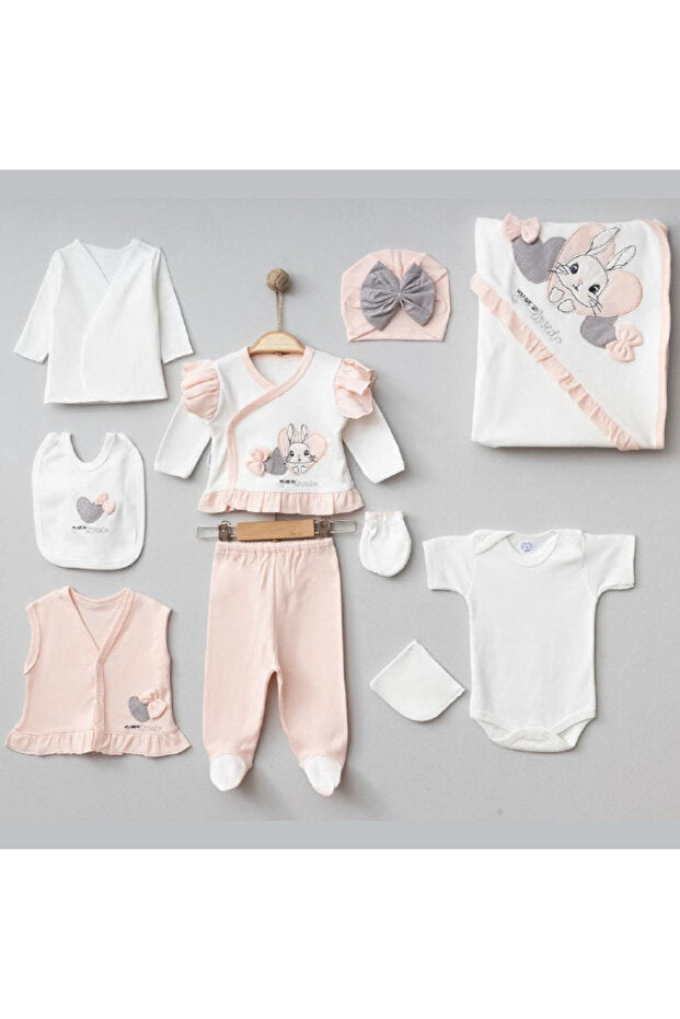 10-Piece Newborn Bunny Bodysuit & Outfit Set - 0-3 Months