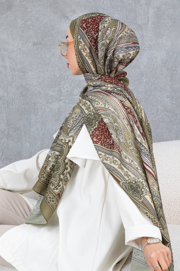 Retro Ethnic Pattern Cotton Shawl - Soft & High Quality