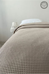 100% Organic Cotton Waffle Weave Single Bedspread 160x230cm