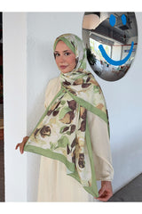 Patterned Cotton Soft Shawl - Green & Brown