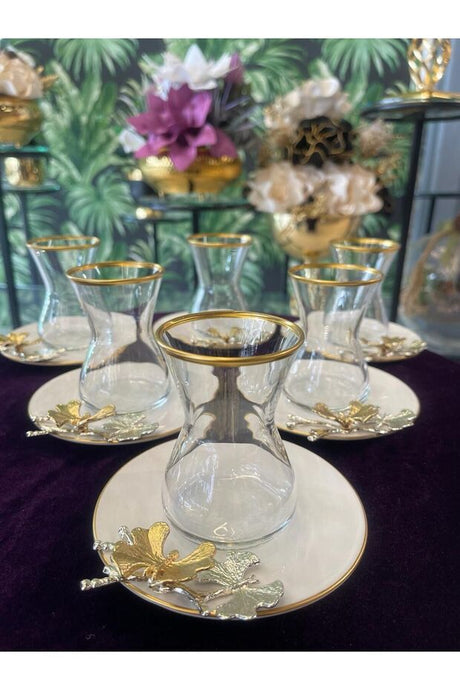 Pasabahce Premium Turkish Butterfly Design Tea Glassware Set