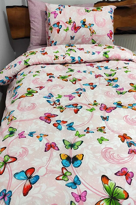 Single Duvet Cover Set - Butterfly Pink, 160x220cm