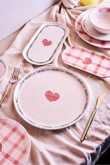 Hearts 8-Piece Dinner Set - Romantic Tableware for Two