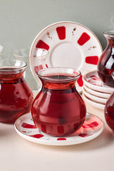 12-Piece Glass Tea Set - 6 Person, 210ml Capacity