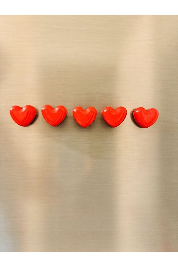 Heart Shaped Fridge Magnets - 5-Piece Decorative Set