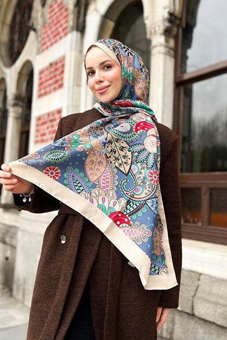 Soft Cotton Shawl - Vibrant Floral Pattern ()