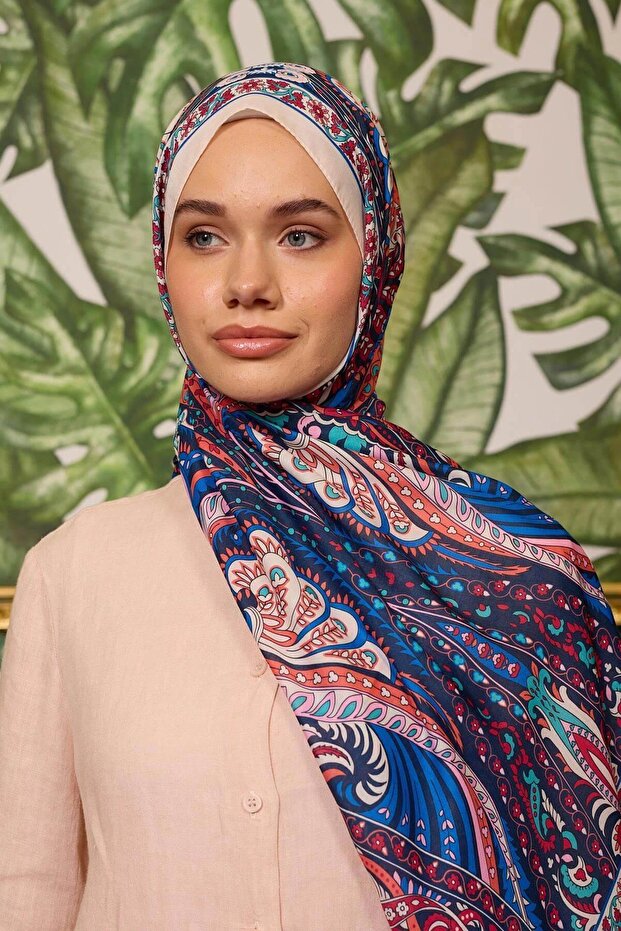 Marrakech Collection Soft Cotton Shawl - Navy Blue