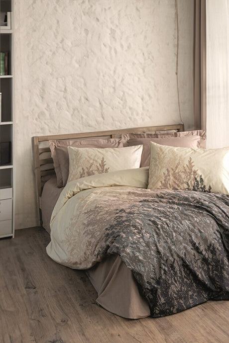 Double Duvet Cover Set - Lindon Beige, 100% Cotton